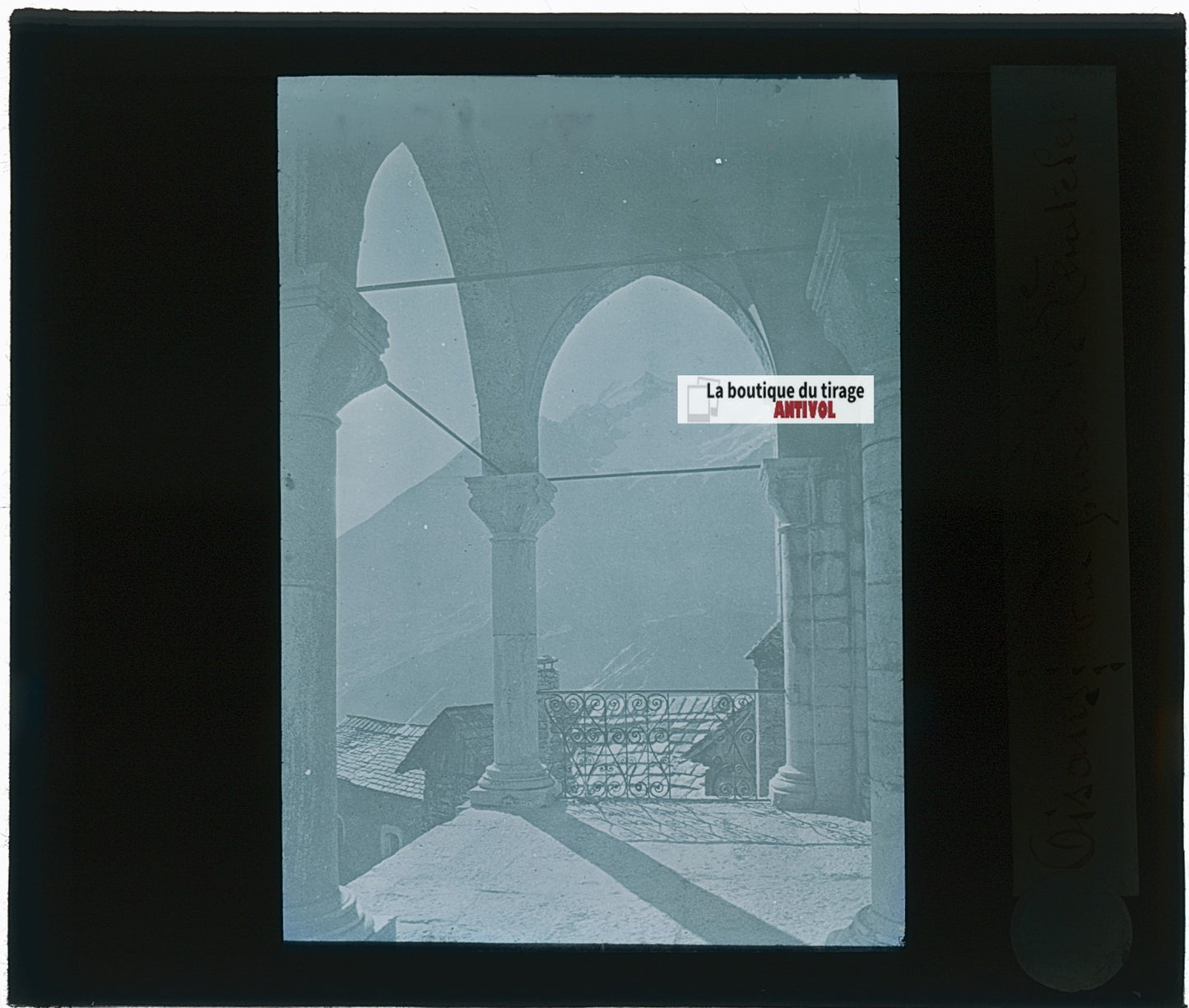 La Meije, Oisans, montagne, plaque verre, couleur, positif 8,5x10 cm