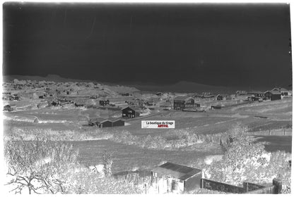 Bidart paysage, Plaque verre photo ancienne, négatif noir & blanc 10x15 cm