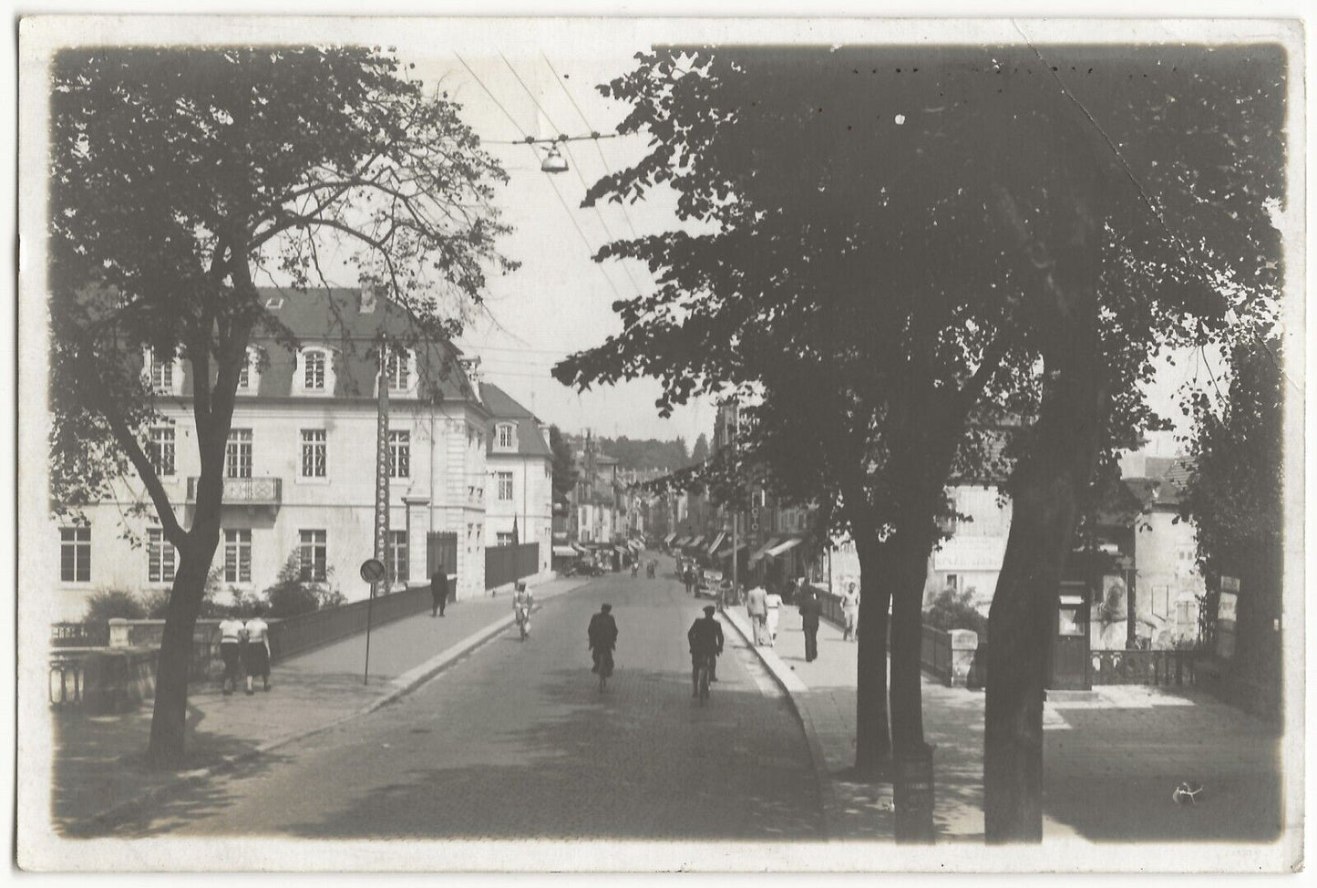 Plaque verre photo ancienne, négatif noir & blanc 9x14 cm, Vesoul, voitures