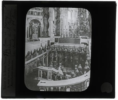 Tombeau de Saint-Pierre, Rome, photo ancienne plaque verre, positif 8,5x10 cm