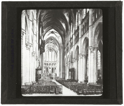 Cathédrale de Chartres, France, photo ancienne plaque verre, positif 8,5x10 cm