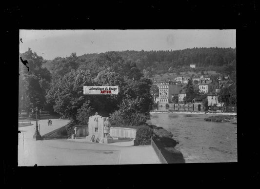 Plaque verre photo ancienne négatif noir et blanc 13x18 cm Epinal France vintage