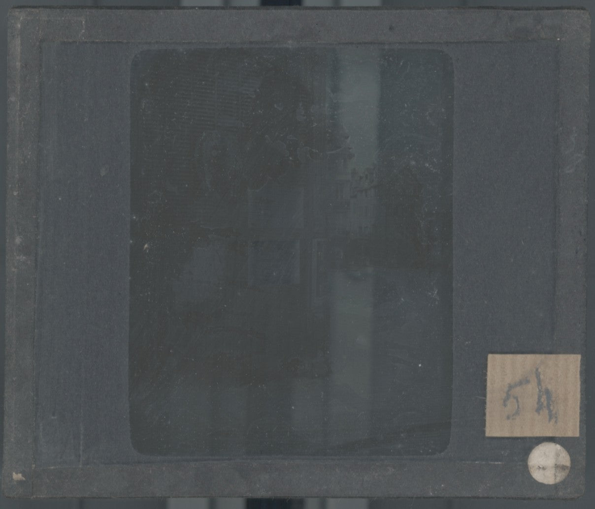 Rouen Place du Vieux-Marché, photo plaque verre, noir & blanc, positif 8,5x10 cm