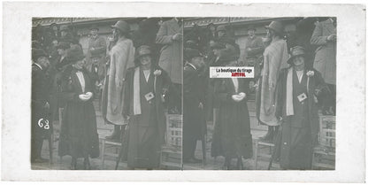 Hippodrome de Longchamp, Paris, stéréoscopie plaque verre, positif 8,5x17 cm