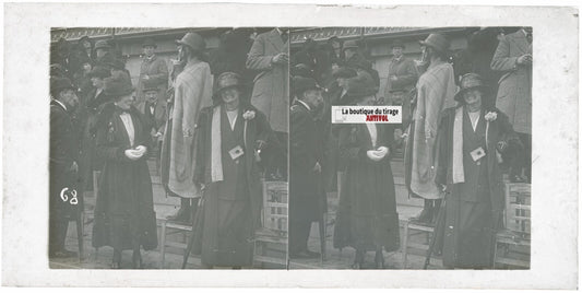 Hippodrome de Longchamp, Paris, stéréoscopie plaque verre, positif 8,5x17 cm