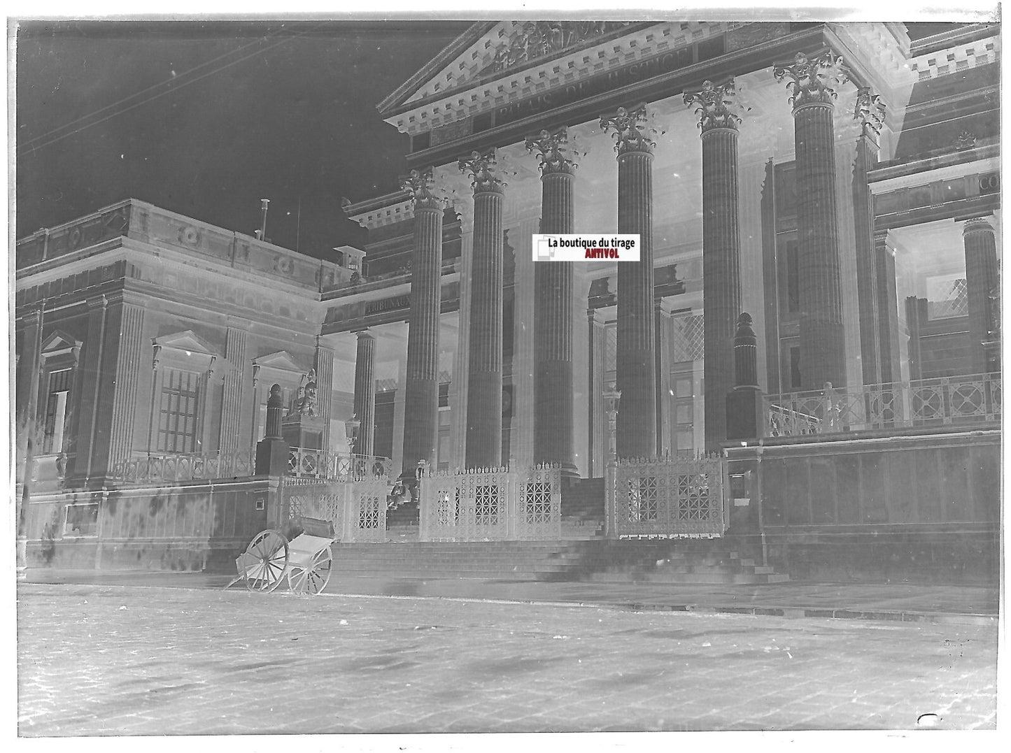 Nîmes, Palais de Justice, Plaque verre photo, négatif noir & blanc 9x12 cm