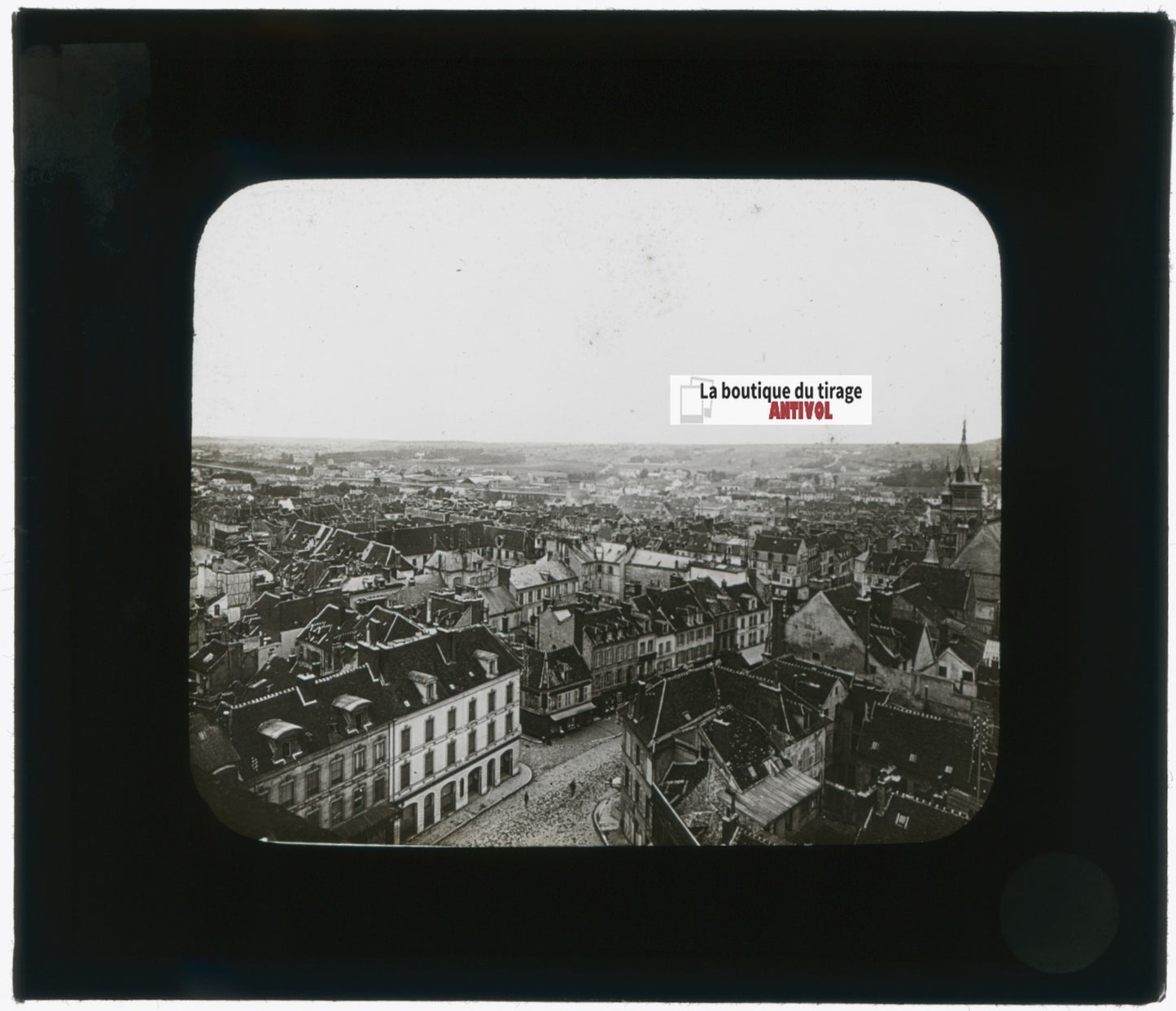 Rouen, ville, architecture, photo plaque verre, noir & blanc, positif 8,5x10 cm