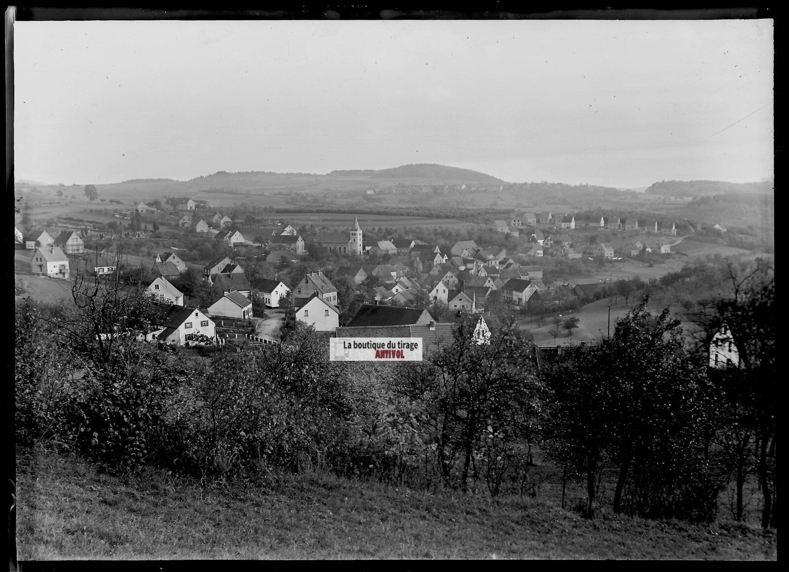 Plaque verre photo ancienne négatif noir et blanc 13x18 cm Furschweiler vintage
