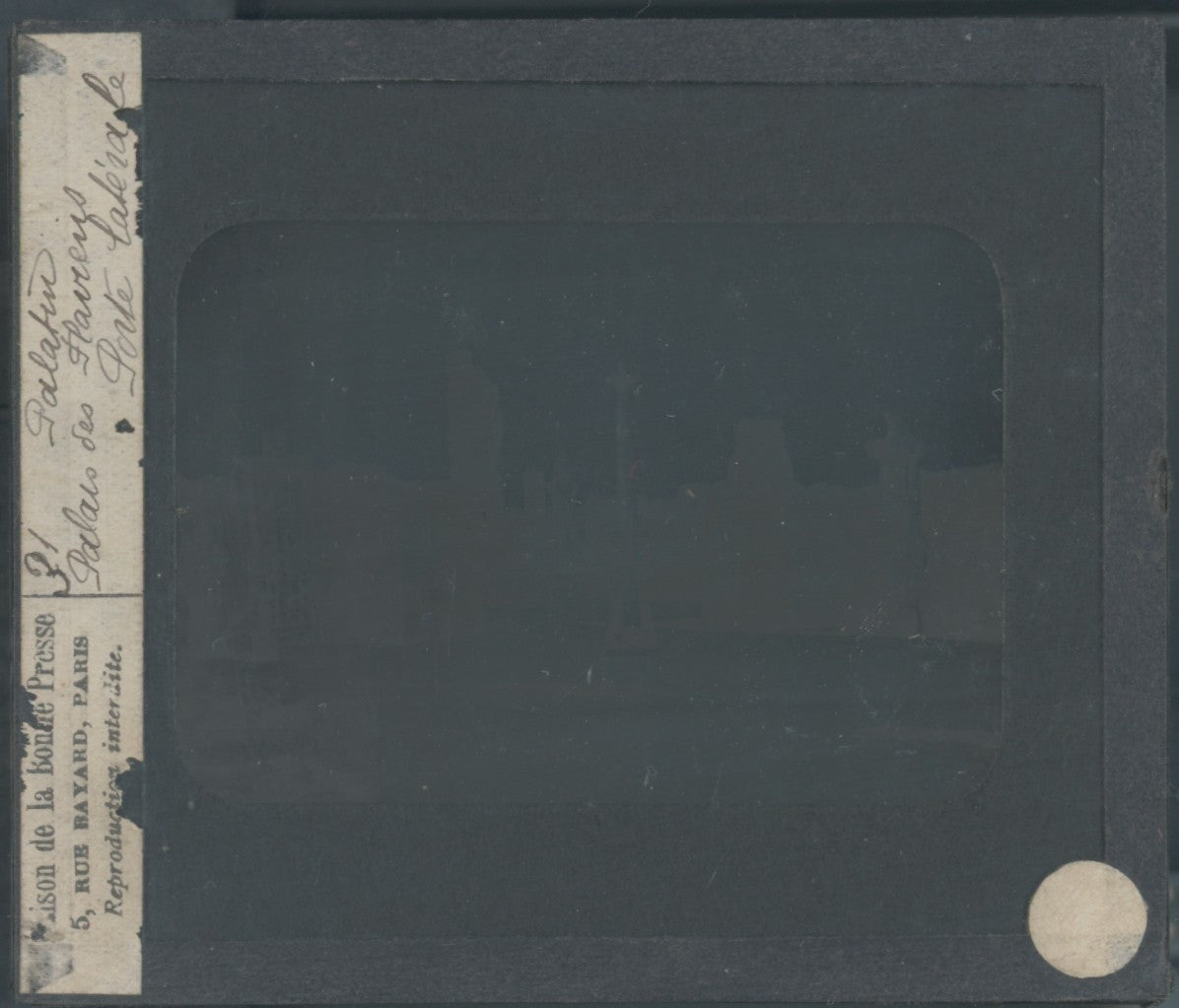 Palais des empereurs, photo plaque verre, noir & blanc, positif 8,5x10 cm