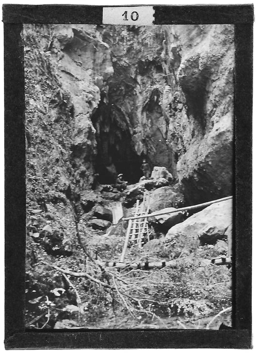 Plaque verre photo ancienne positif noir et blanc 6x9 cm Gorges de Kakuetta mine