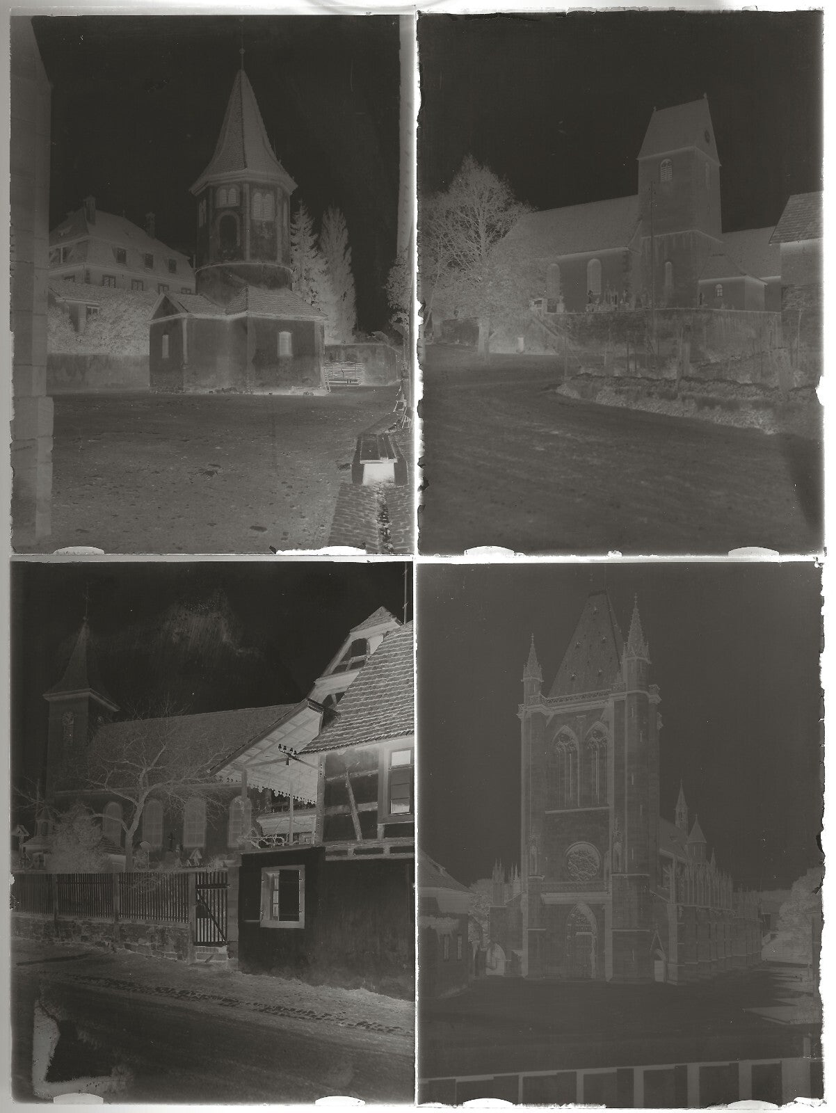 Alsace, France, architecture, boîte photo plaque verre, lot 12 négatifs 9x12 cm