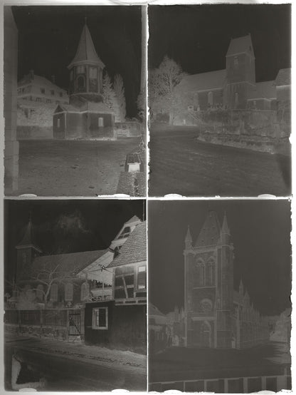 Alsace, France, architecture, boîte photo plaque verre, lot 12 négatifs 9x12 cm