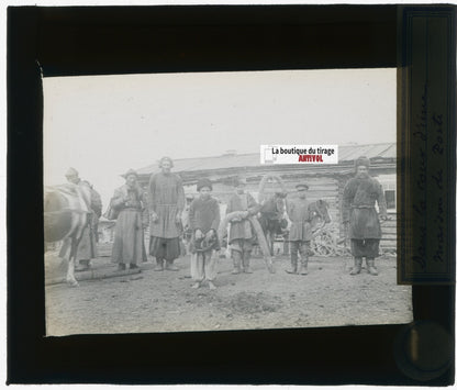 Bouriatie, Russie, photo plaque verre, noir & blanc, positif 8,5x10 cm