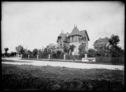 Plaque verre photo ancienne négatif noir et blanc 13x18 cm Vittel villa vintage