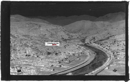 Plaque verre photo, négatif noir & blanc 9x14 cm, Nice, vallée du Paillon