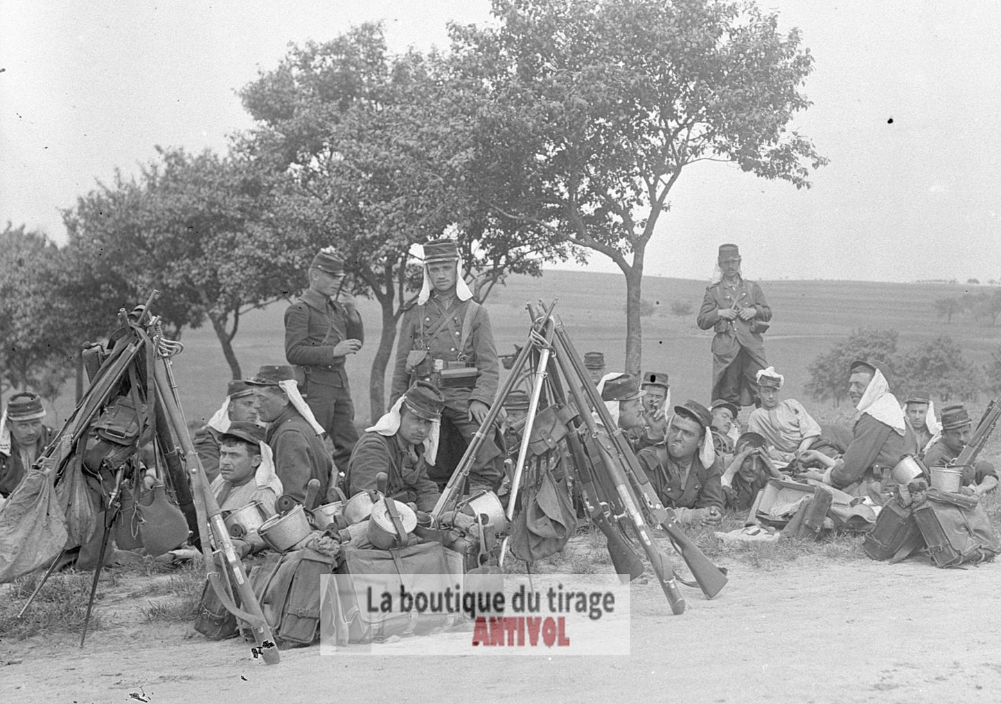 Mailly, camp la Grand'Halte, plaque verre, photo ancienne, négatif 9x12 cm