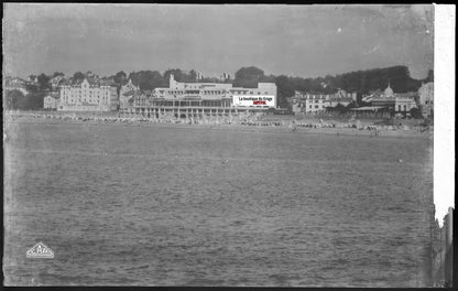 Saint-Jean-de-Luz, la plage, Plaque verre photo, négatif noir & blanc 9x14 cm