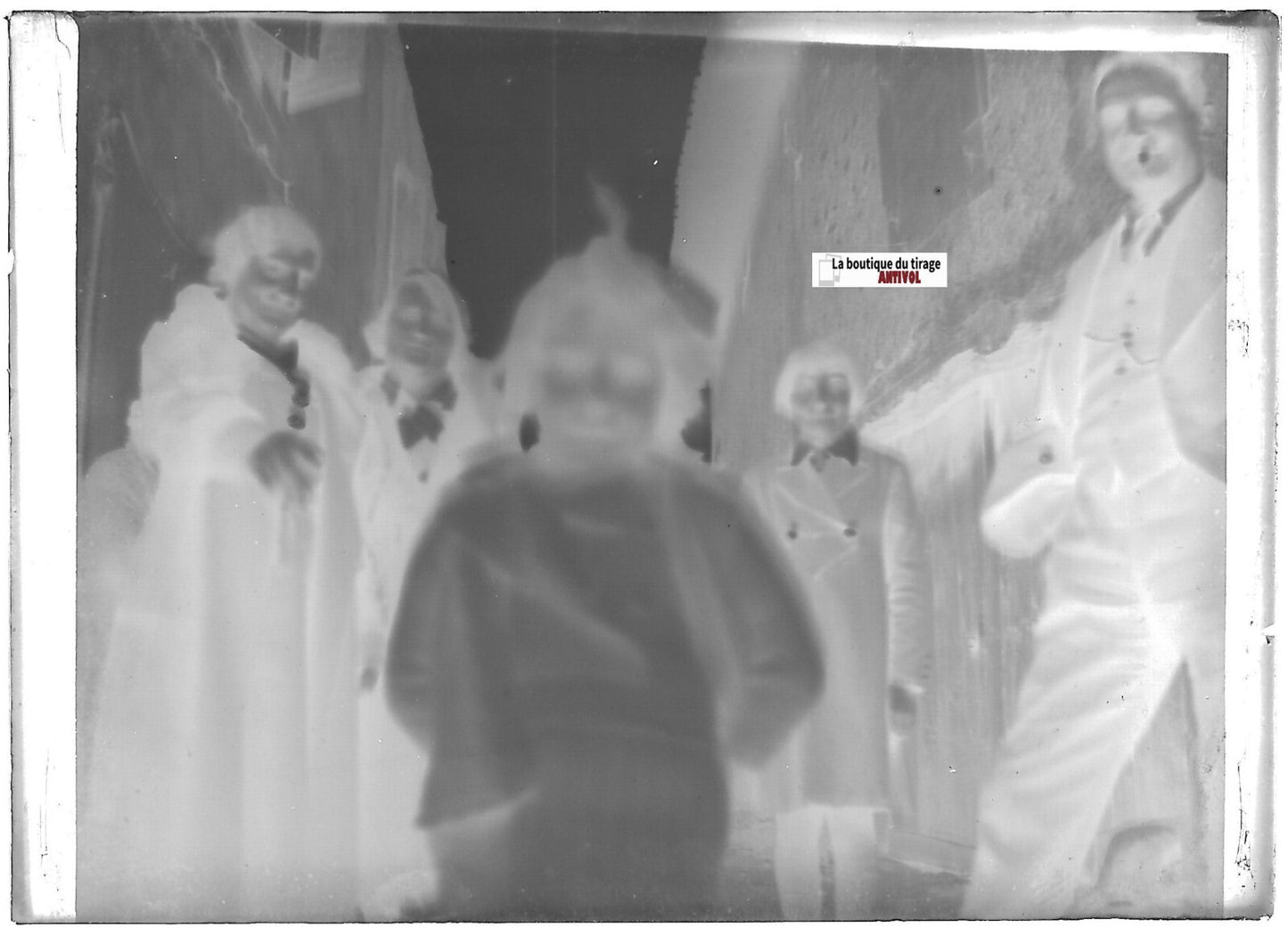 Floue, curiosité, Plaque verre photo ancienne, négatif noir & blanc 6x9 cm