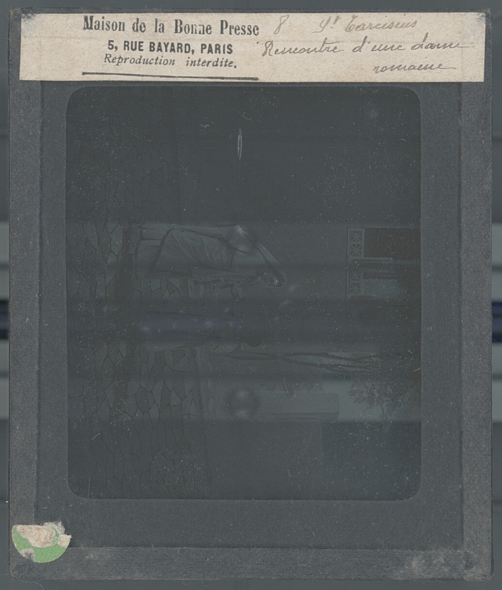 Tarcisius de Rome, Italie, dessin, photo plaque de verre, positif 8,5x10 cm