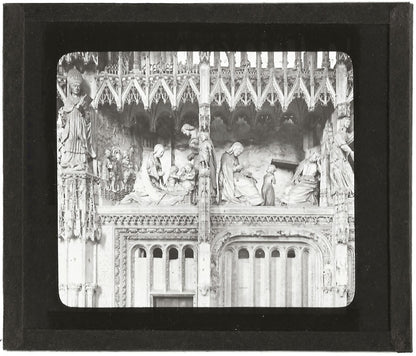 Chartres, tour du Choeur, photo ancienne plaque verre, positif 8,5x10 cm