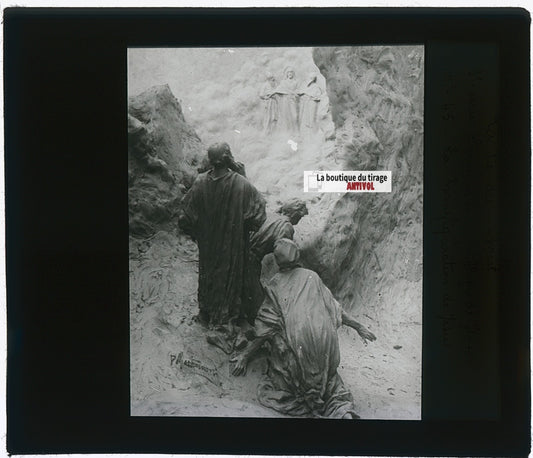 La Transfiguration de Jésus, photo plaque verre, noir & blanc, positif 8,5x10 cm