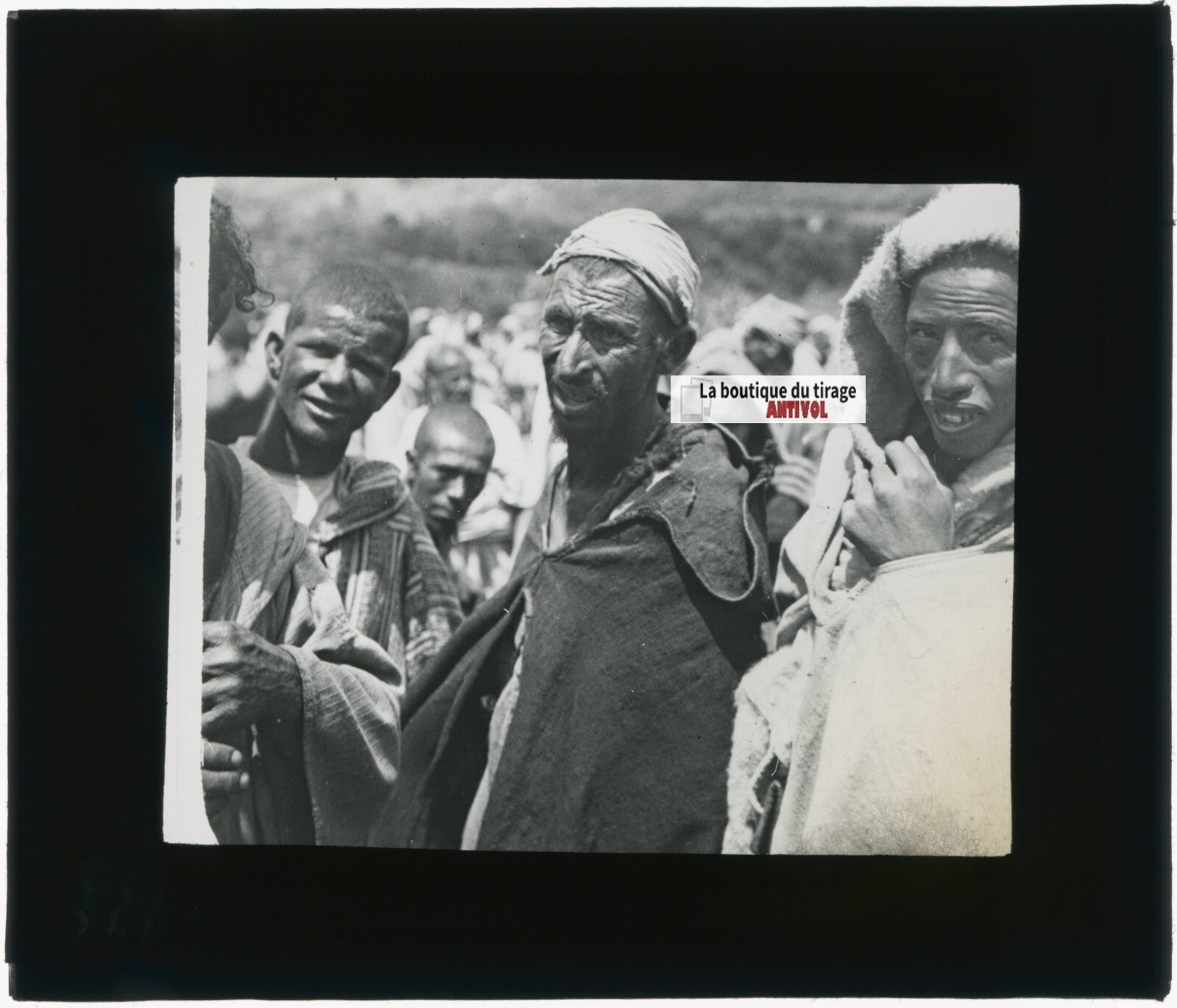 Portrait, Peuple, Maghreb, photo ancienne plaque verre, positif 8,5x10 cm