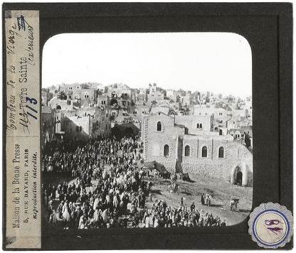 Bethléem, Cisjordanie, photo ancienne plaque de verre, positif 8,5x10 cm