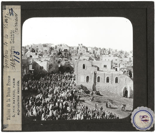 Bethléem, Cisjordanie, photo ancienne plaque de verre, positif 8,5x10 cm