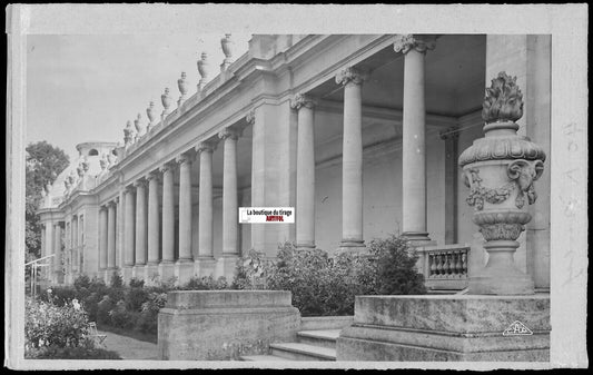 Plaque verre photo anncienne, négatif noir & blanc 9x14 cm, therme de Nancy