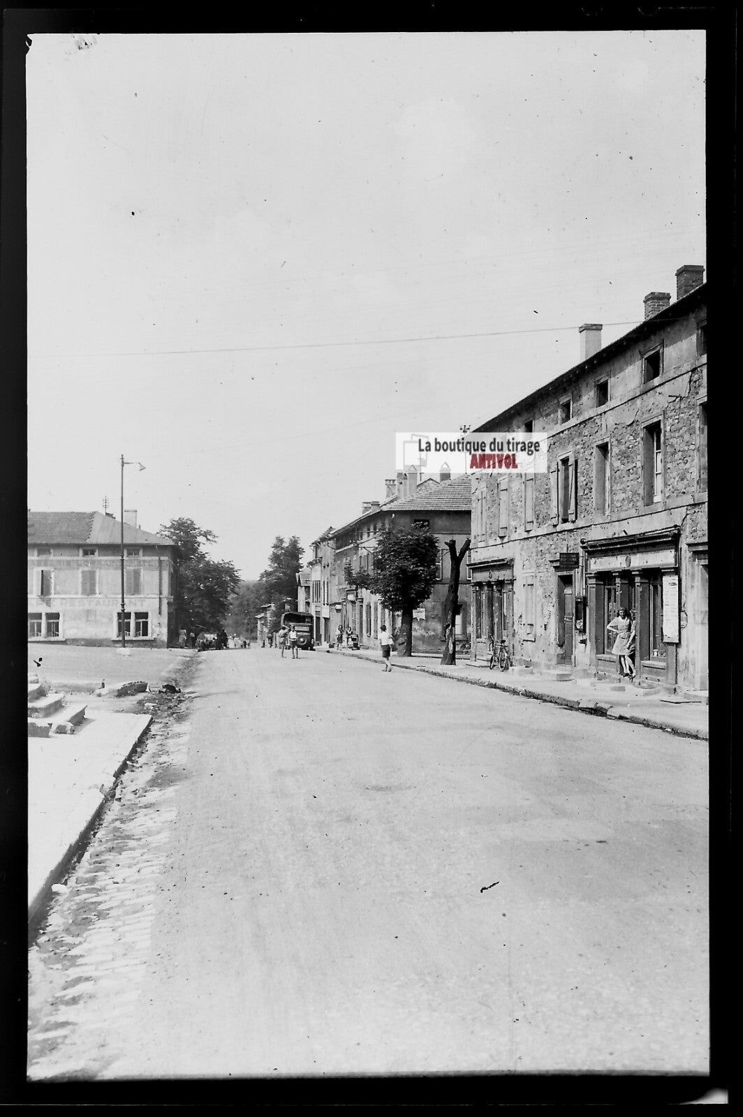 Plaque verre photo ancienne négatif noir et blanc 13x18 cm Stiring-Wendel France
