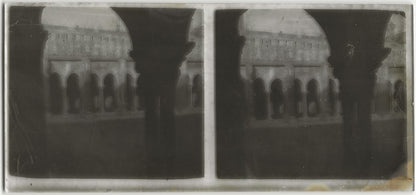 Arles, Saint-Trophime, Plaque verre photo stéréo, positif noir & blanc 6x13 cm