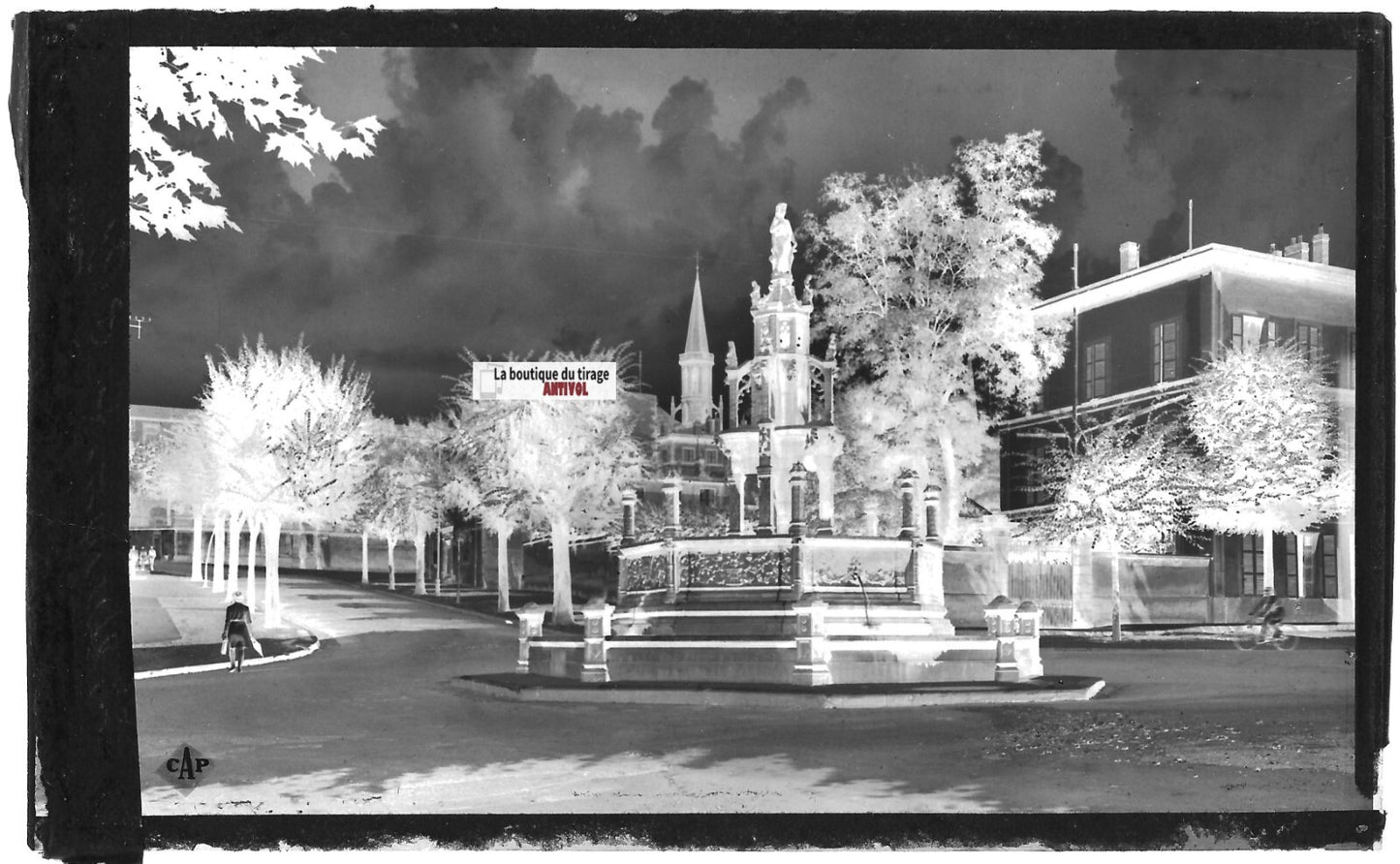 Plaque verre, photo négatif noir & blanc 9x14 cm, Clermont-Ferrand, Amboise