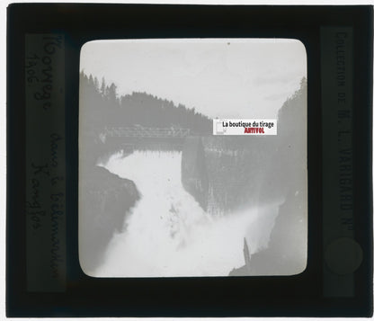 Telemark, Norvège, photo plaque de verre, noir & blanc, positif 8,5x10 cm