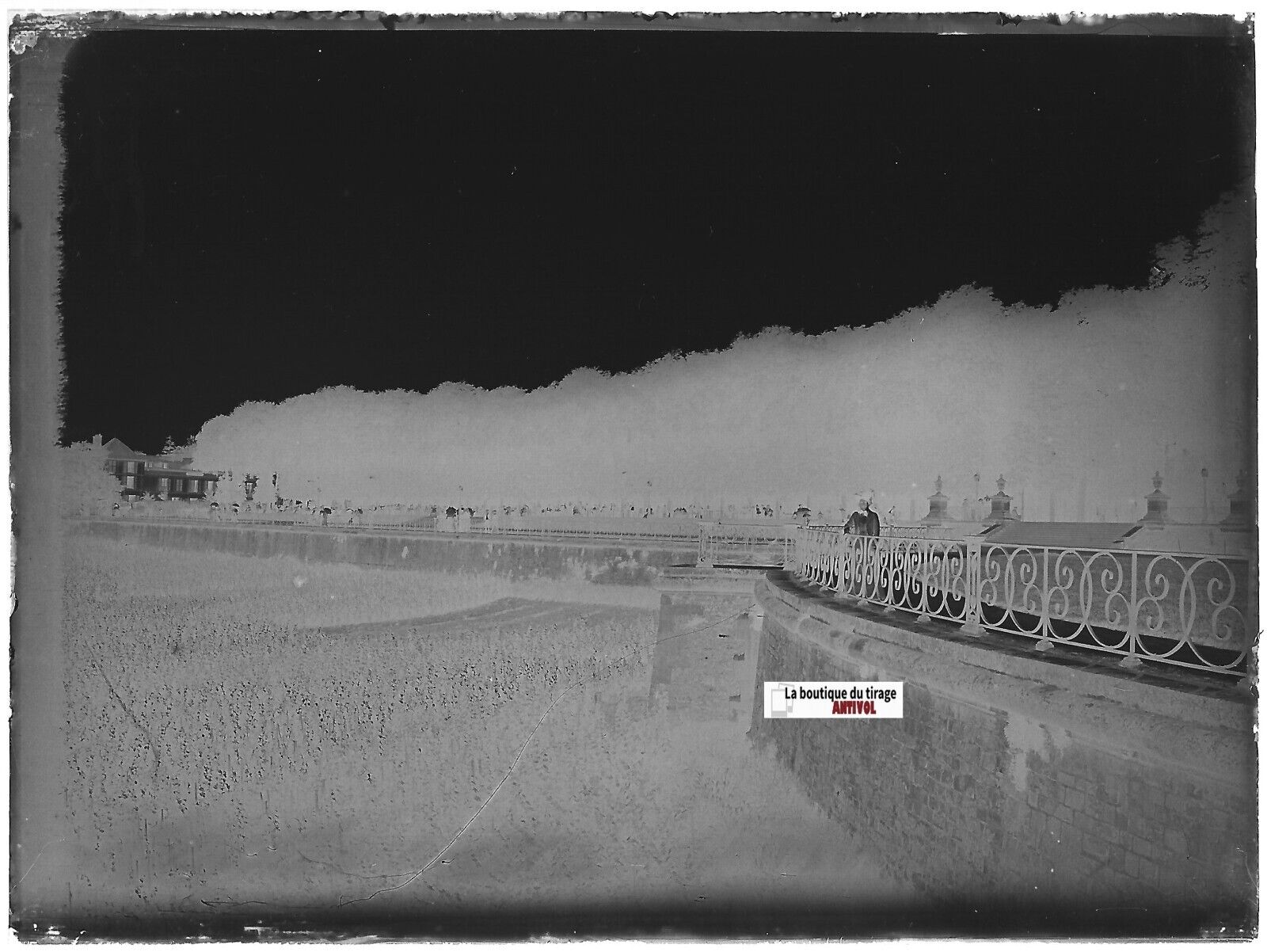 Terrasse Saint-Germain-en-Laye, Plaque verre photo, négatif noir & blanc 9x12 cm