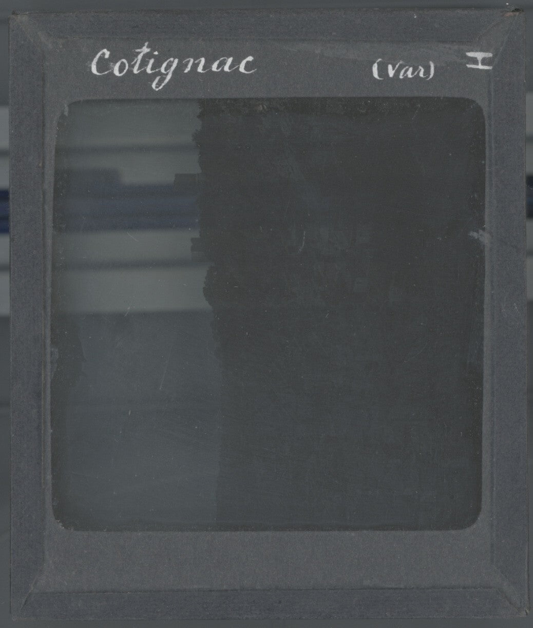 Cotignac, village Var, photo ancienne plaque de verre, positif 8,5x10 cm