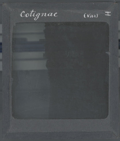 Cotignac, village Var, photo ancienne plaque de verre, positif 8,5x10 cm