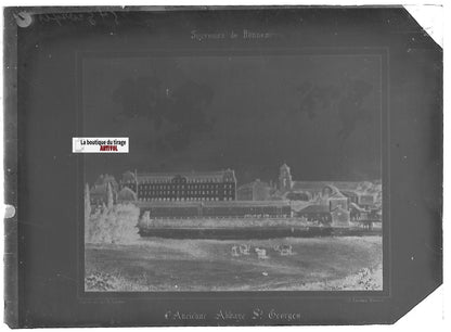 Rennes, Abbaye Saint-Georges, Plaque verre photo, négatif noir & blanc 6x9 cm