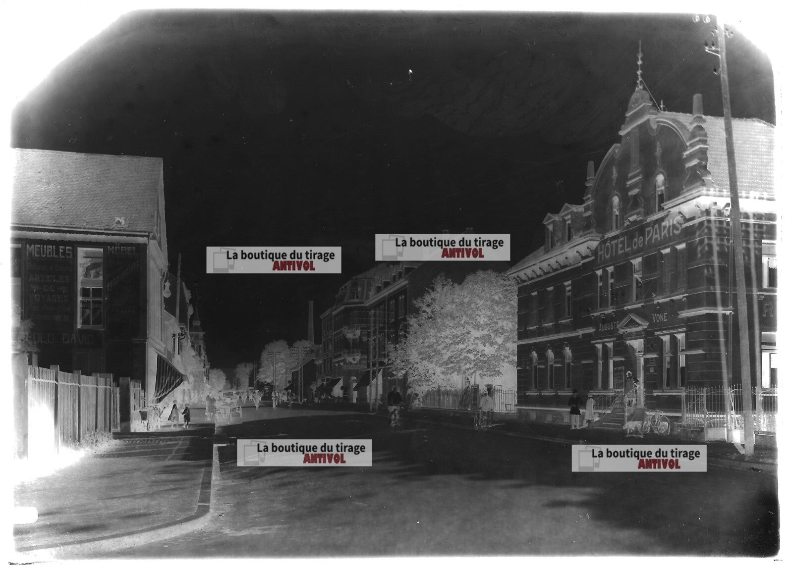 Plaque verre photo ancienne négatif noir et blanc 13x18 cm Saint-Louis