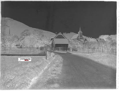 Ottrott, Alsace, Plaque verre photo, négatif ancien noir & blanc 9x12 cm