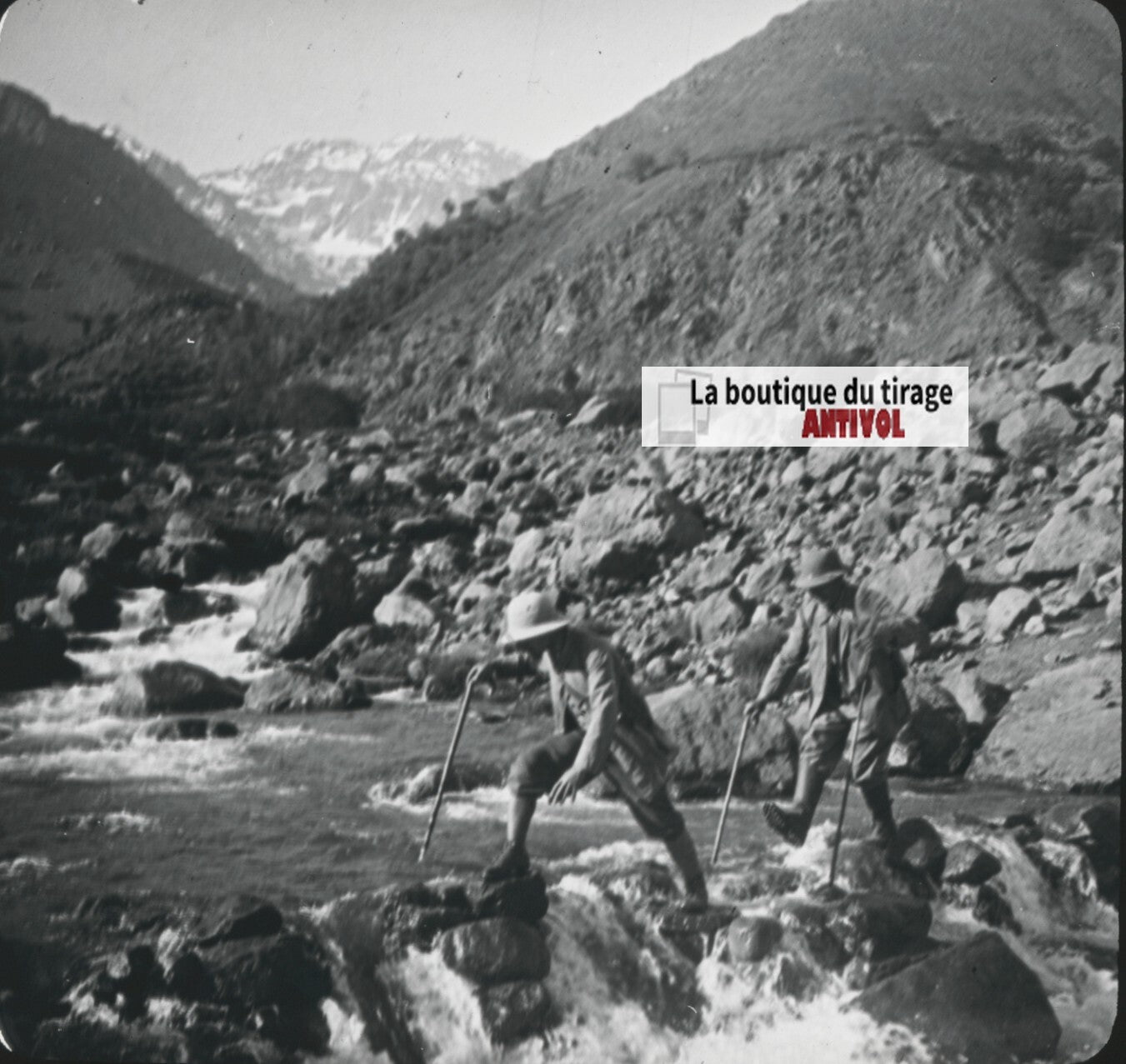 Paysage, Montagne, Maroc, photo ancienne plaque verre, positif 8,5x10 cm