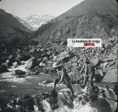 Paysage, Montagne, Maroc, photo ancienne plaque verre, positif 8,5x10 cm