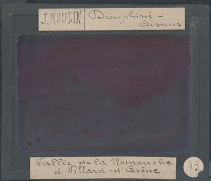 Villar-d’Arêne, Vallée, photo J. Moulin, plaque verre, couleur, 8,5x10 cm