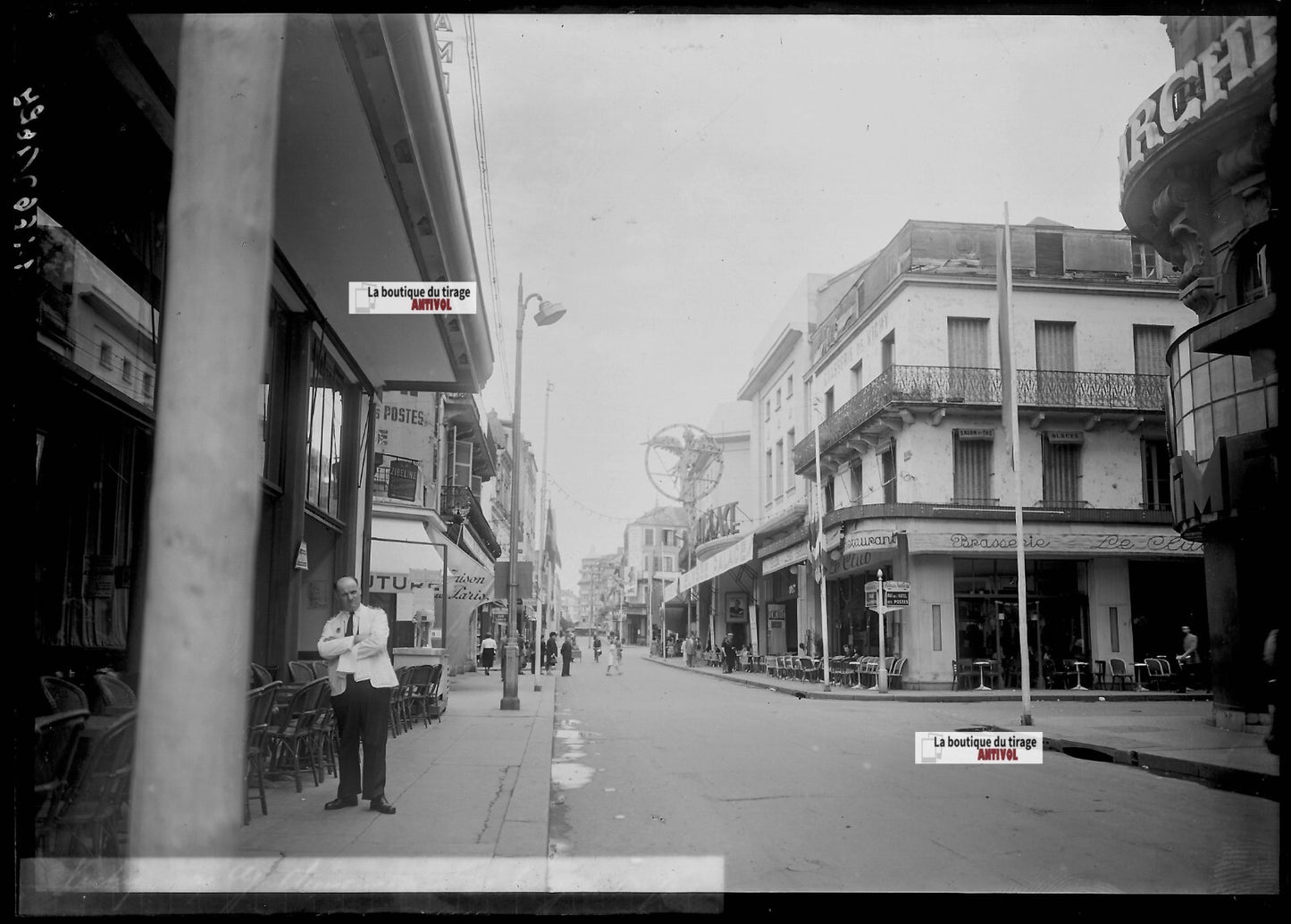 Vichy, Auvergne,  voitures, photos plaque de verre, lot de 5 négatifs 13x18 cm