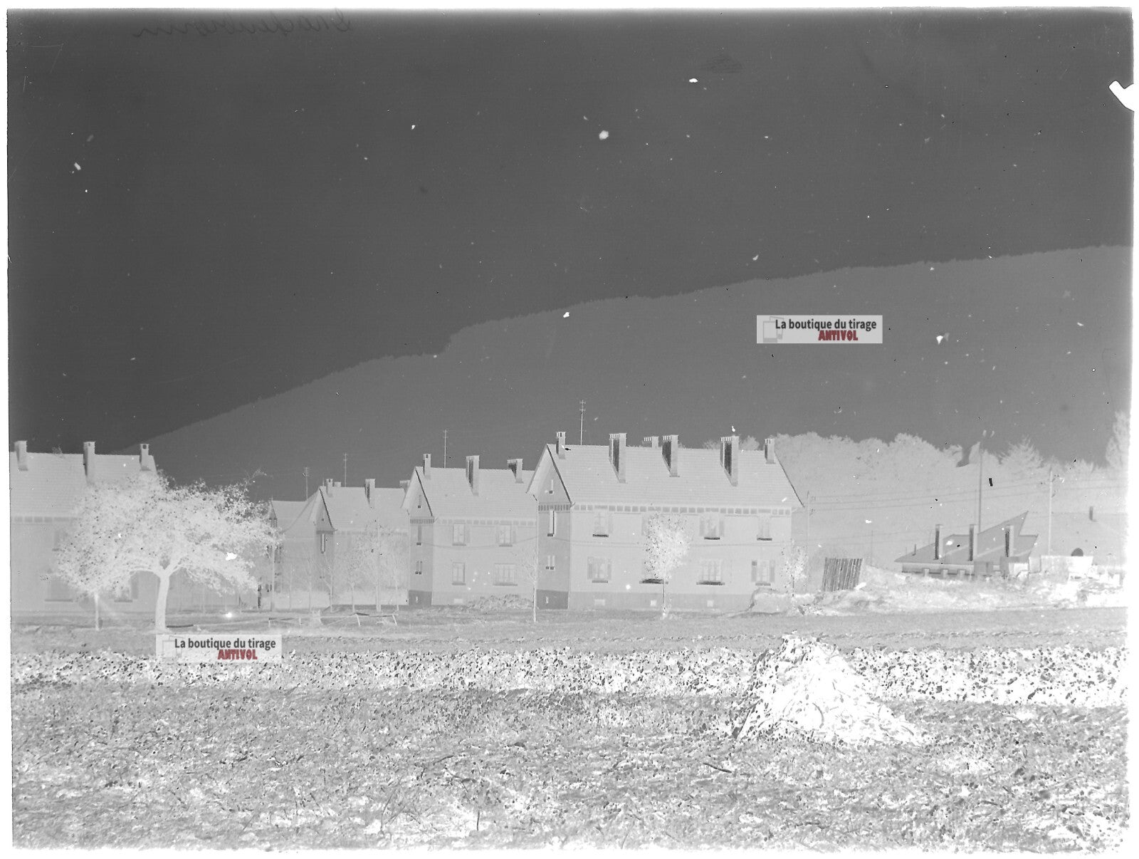 Plaque verre photo ancienne négatif noir et blanc 13x18 cm Drachenbronn 1318621