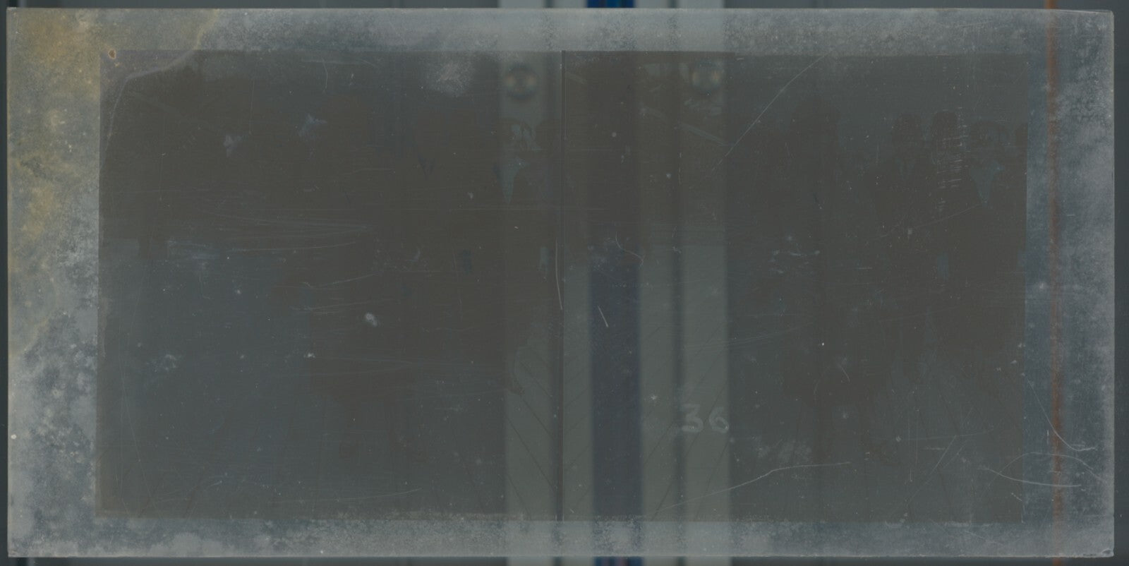 Personnages, Longchamp, Paris, plaque verre stéréoscopique, positif 8,5x17 cm