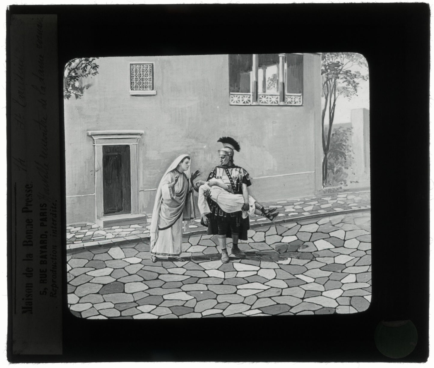 Tarcisius de Rome, Italie, dessin, photo plaque de verre, positif 8,5x10 cm