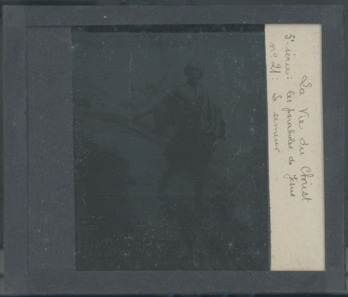 Le semeur, Paraboles Jésus, photo plaque verre, noir & blanc, positif 8,5x10 cm