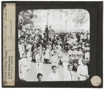 Gymnastes, Congrès Montréal, photo ancienne plaque de verre, positif 8,5x10 cm