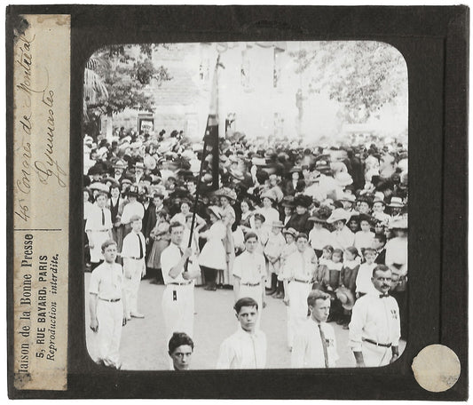 Gymnastes, Congrès Montréal, photo ancienne plaque de verre, positif 8,5x10 cm