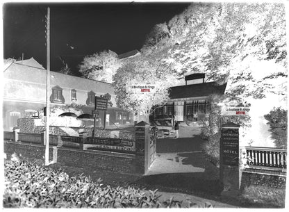 Plaque verre photo ancienne négatif noir et blanc 13x18 cm Puys Dieppe Potinière